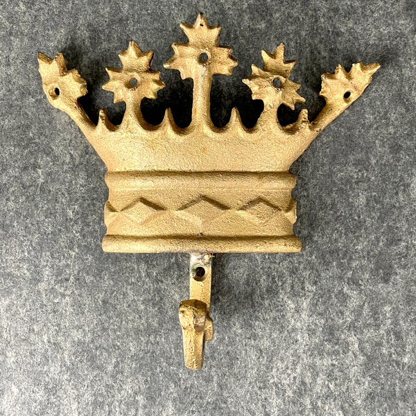 Cast metal crown wall hook - vintage royal decor - NextStage Vintage