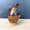 Peruvian jaguar Cusco liquor decanter - folk art pottery - NextStage Vintage