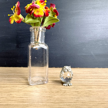 Cuteri pewter and crystal mini owl - 1" tall - NextStage Vintage