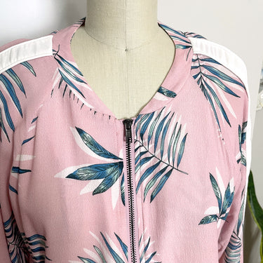 BB Dakota palm print baseball jacket - size L - NextStage Vintage