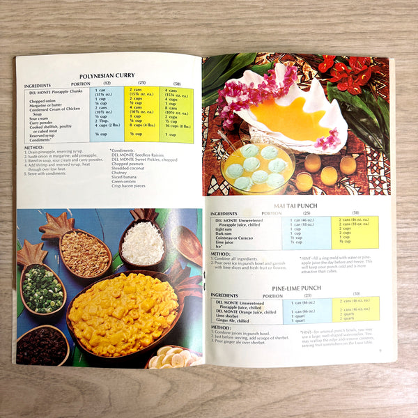Del Monte Luau Favorites & Island Recipes Booklet – 1975 Retro Cookbook
