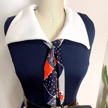 1970s red, white and blue maxi dress - size XS - S - NextStage Vintage