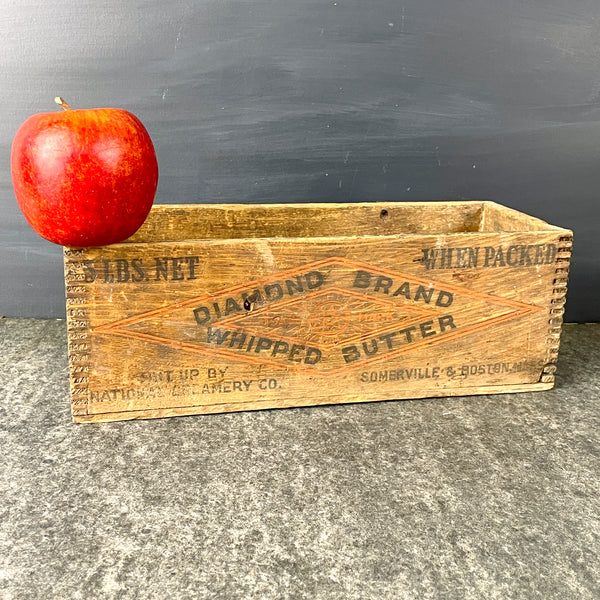 Diamond Brand whipped butter wooden box - antique packaging - NextStage Vintage