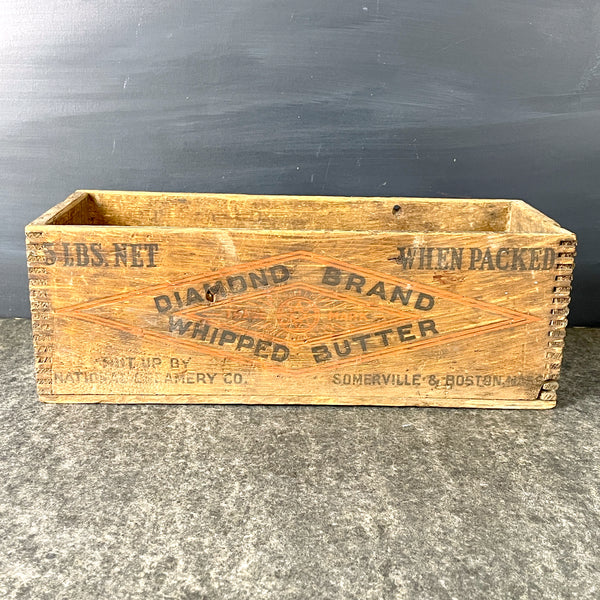 Diamond Brand whipped butter wooden box - antique packaging - NextStage Vintage