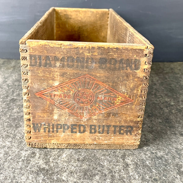 Diamond Brand whipped butter wooden box - antique packaging - NextStage Vintage