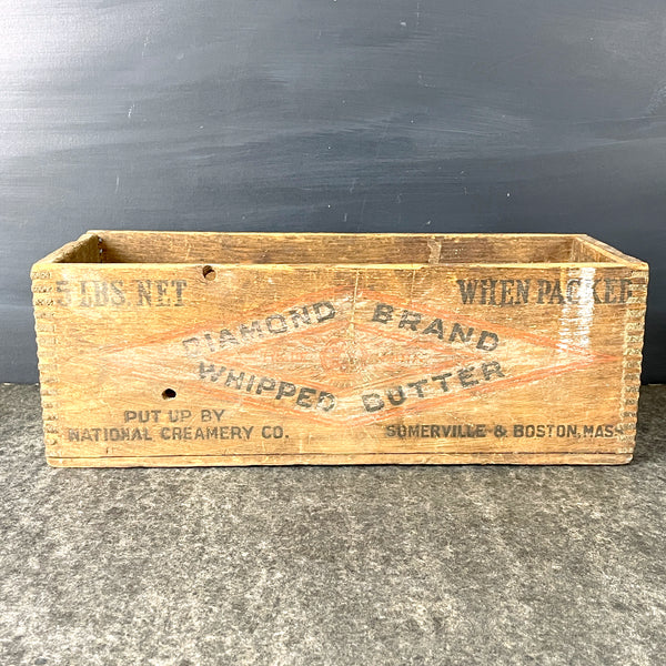 Diamond Brand whipped butter wooden box - antique packaging - NextStage Vintage