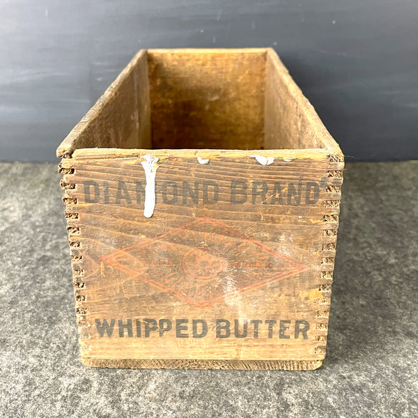 Diamond Brand whipped butter wooden box - antique packaging - NextStage Vintage