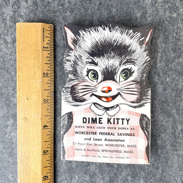 Dime Kitty dime collection cardboard portfolio - 1950s vintage - NextStage Vintage
