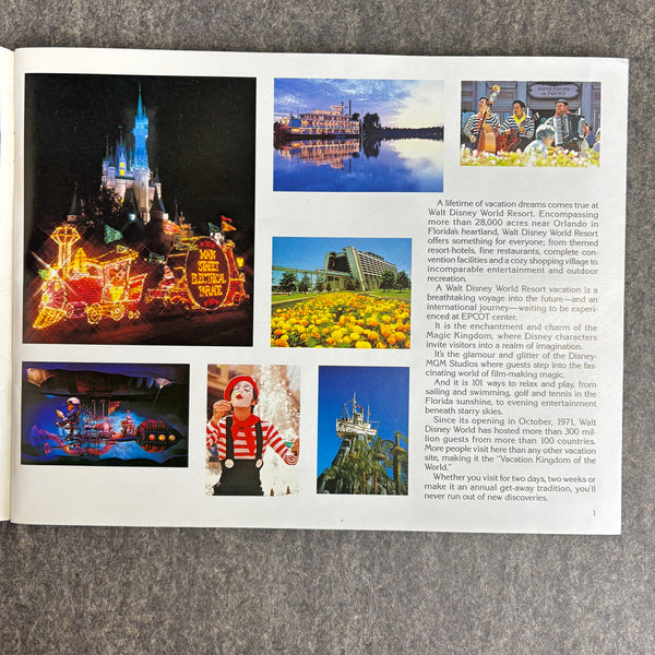 1990s Pictorial Souvenir of Walt Disney World - vintage Disney ephemera
