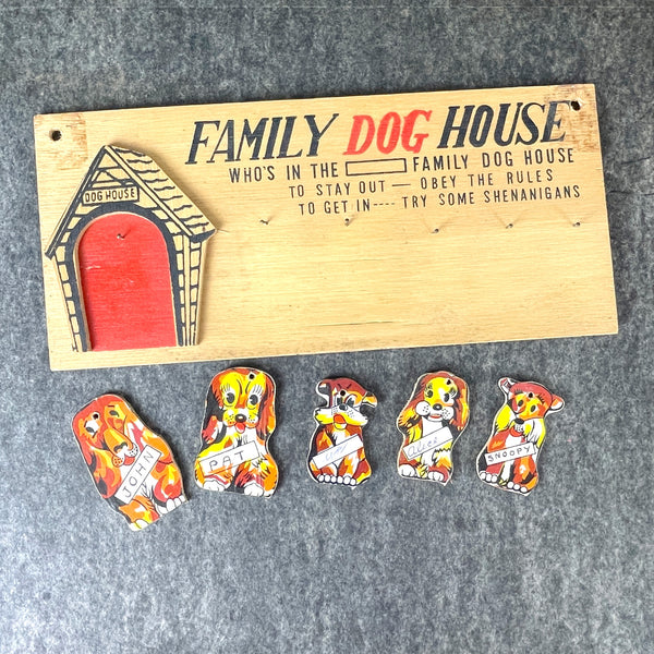 Family Dog House kitsch novelty sign - 1950s vintage - NextStage Vintage