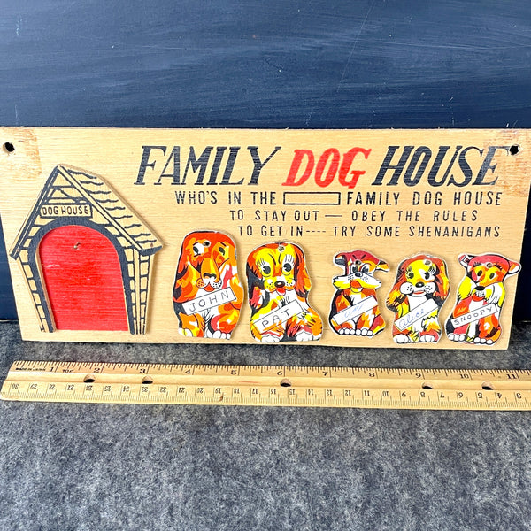 Family Dog House kitsch novelty sign - 1950s vintage - NextStage Vintage