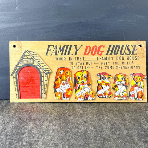 Family Dog House kitsch novelty sign - 1950s vintage - NextStage Vintage