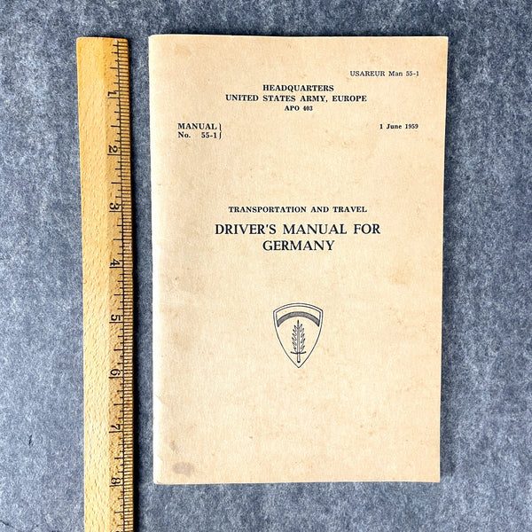 Driver's Manual for Germany - United States Army - 1959 booklet - NextStage Vintage