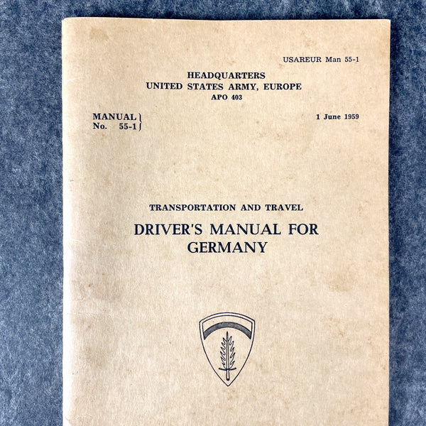 Driver's Manual for Germany - United States Army - 1959 booklet - NextStage Vintage