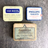 Lot 3 Vintage Medicine Tins Sucrets Milk of Magnesia Calglucon Metal Apothecary - NextStage Vintage