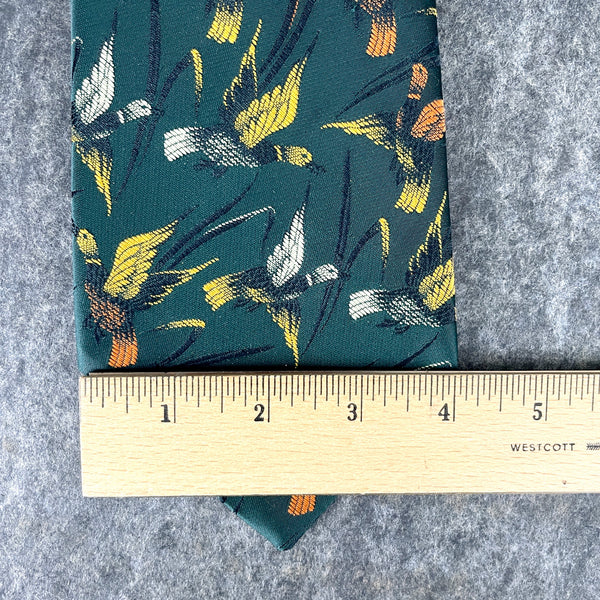 Mallard duck print necktie - R.H. White of Boston - 1960s vintage - NextStage Vintage