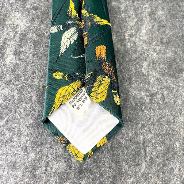 Mallard duck print necktie - R.H. White of Boston - 1960s vintage - NextStage Vintage