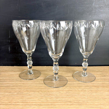 Duncan and Miller #503 Water Goblets Set of 3 Vintage Stemware - NextStage Vintage
