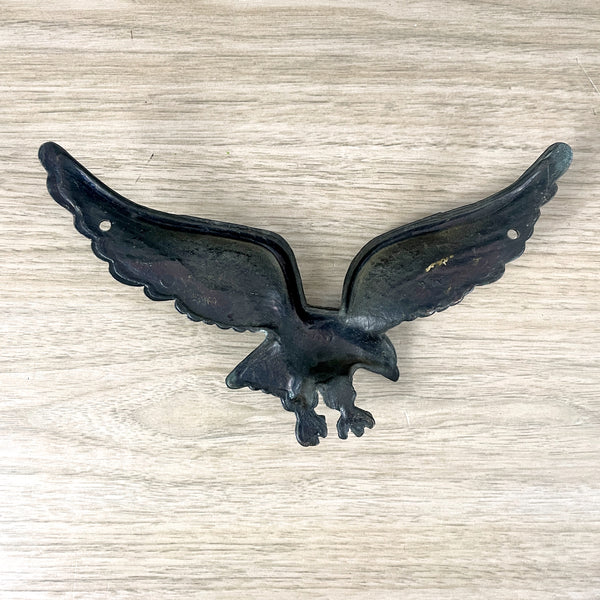 Vintage black cast iron flying eagle - 1970s vintage