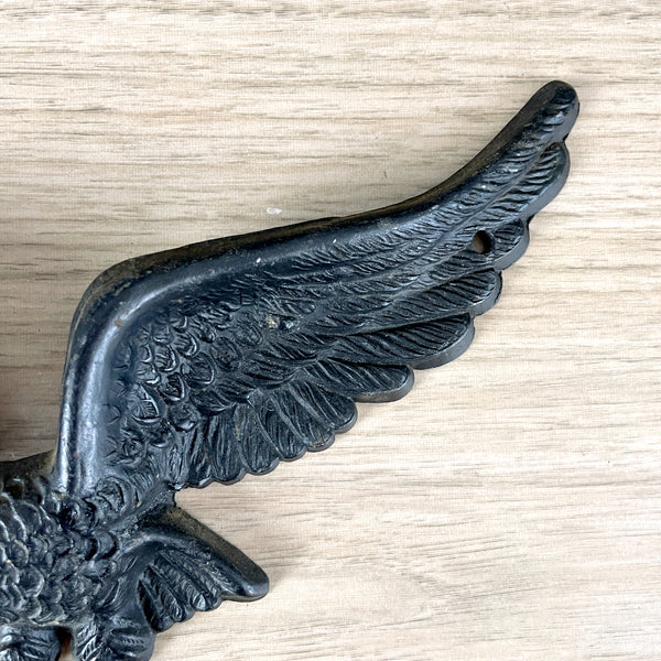 Vintage black cast iron flying eagle - 1970s vintage