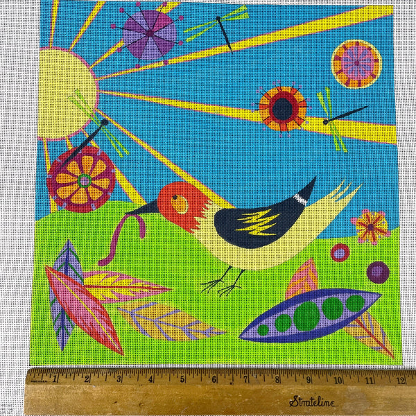 Zecca Early Bird handpainted needlepoint canvas ZE135 - NextStage Vintage