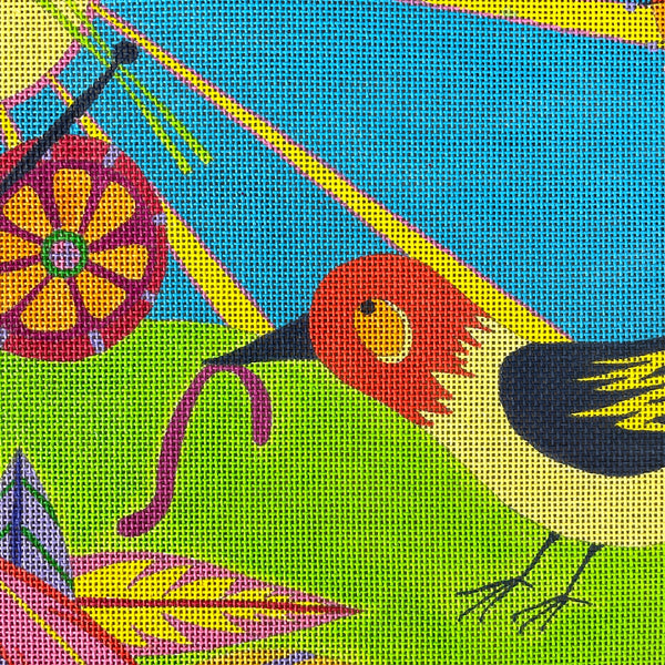 Zecca Early Bird handpainted needlepoint canvas ZE135 - NextStage Vintage