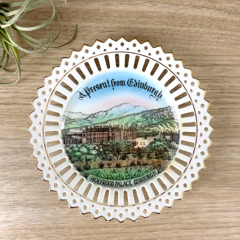 A Present from Edinburgh - antique souvenir plate - NextStage Vintage