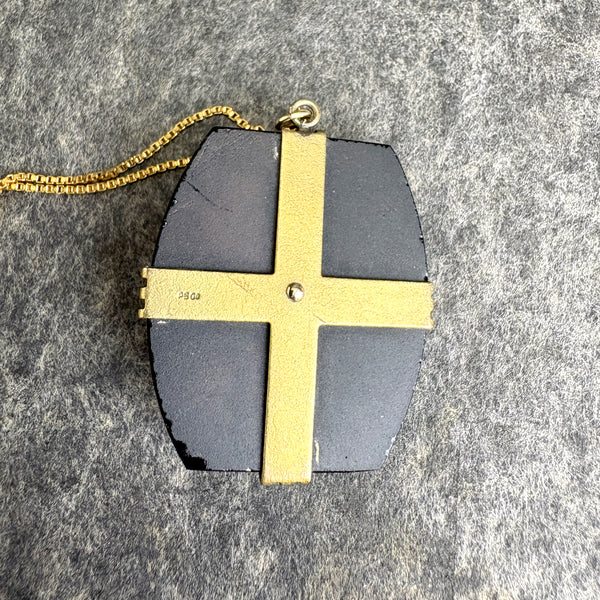 Vintage Egyptian revival pendant on 12K GF 26" chain - NextStage Vintage