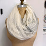 NWT Eileen Fisher "Moon" organic cotton sparkle stripe wide infinity scarf  - off white/gray - NextStage Vintage