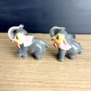 Vintage gray elephant salt and pepper shakers - 1950s - Japan - NextStage Vintage