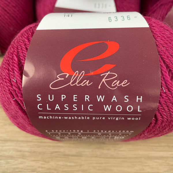 Ella Rae Superwash Classic Wool - 10 skeins - color 141 dragonfruit heather - NextStage Vintage