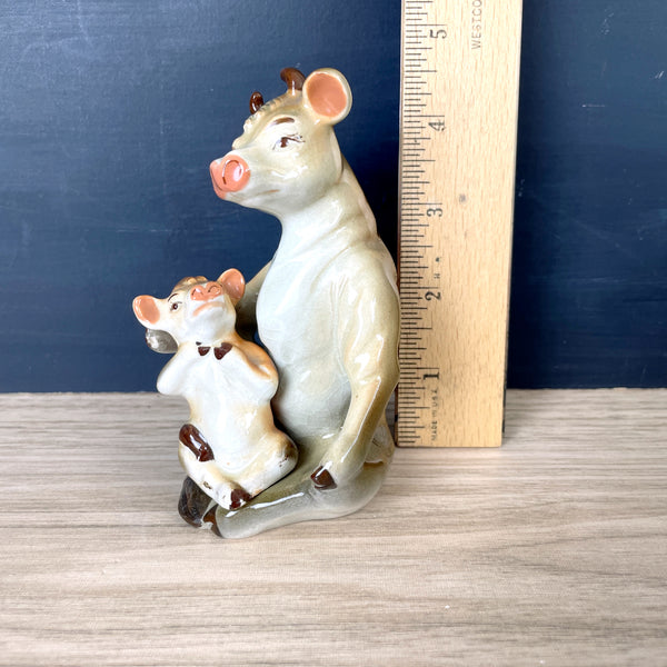 Vintage Mama cow and calf salt and pepper set  - resembles Elsie