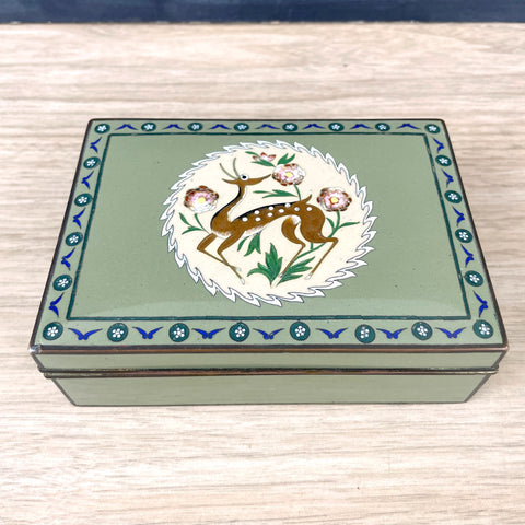 Antique cloisonné gazelle tobacco box - Kyoto, Japan - NextStage Vintage