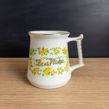 Enesco Best Wishes Floral Mug - Vintage 1979 Giftware