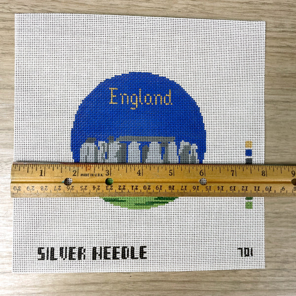 Silver Needle England travel round handpainted needlepoint canvas #701 - NextStage Vintage