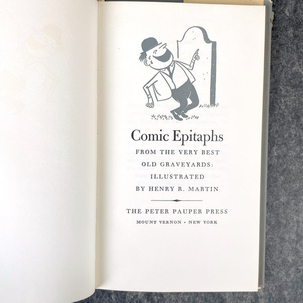 Comic Epitaphs from the Very Best Old Graveyards - Peter Pauper Press - 1957 hardcover - NextStage Vintage