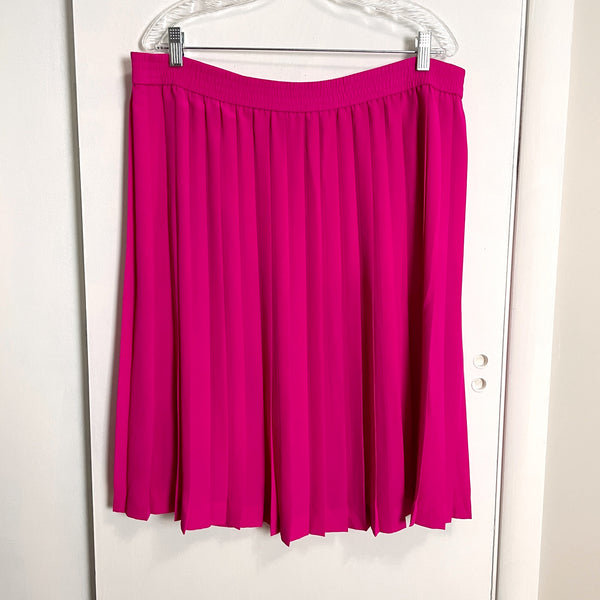 Evan-Picone bright fuchsia pleated skirt - 80s vintage - size L - NextStage Vintage