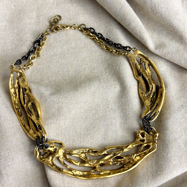 Fahrenheit New York Connie Bates triple vine necklace - vintage costume jewelry