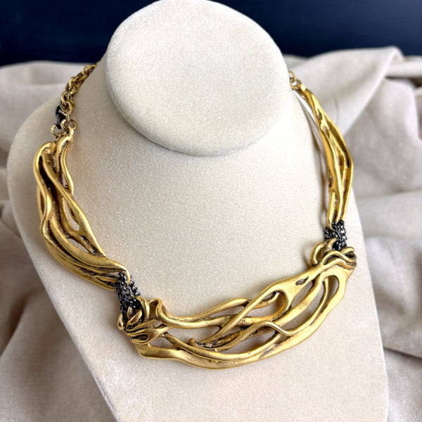 Fahrenheit New York Connie Bates triple vine necklace - vintage costume jewelry