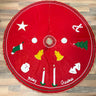 Handmade felt tree skirt - 34" radius - 1970s vintage - NextStage Vintage