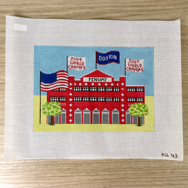 Red Sox 2004 2007 Champs Fenway Park handpainted needlepoint canvas - NextStage Vintage