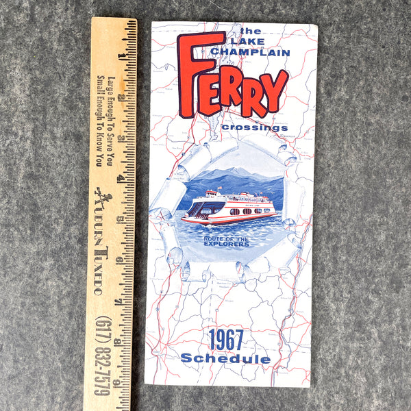 Lake Champlain Ferry crossings 1967 schedule brochure - NextStage Vintage