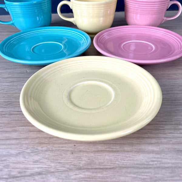 Fiestaware ribbed cups and saucers - set of 3 - 1990s vintage - NextStage Vintage