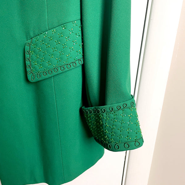 Fifth Sunday beaded emerald green jacket / top - size 16 - NextStage Vintage