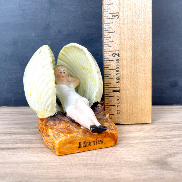 Miniature antique bathing beauty in a shell - A Fine View - NextStage Vintage