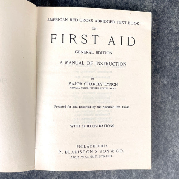 American Red Cross abridged text-book on first aid - 1916 paperback - NextStage Vintage