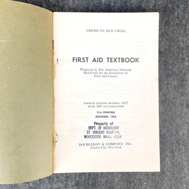 First Aid - 4th Edition, 31st printing - Red Cross textbook - 1968 softcover - NextStage Vintage