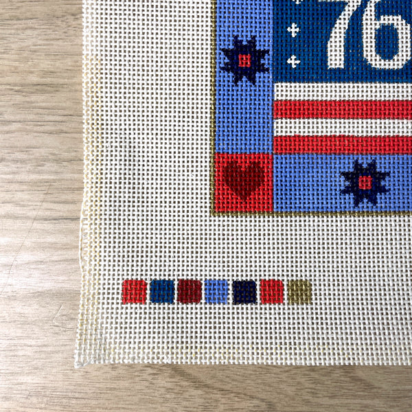 Patriotic American flags patchwork needlepoint canvas #RW87 - NextStage Vintage