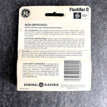 GE Flash Bar II for Polaroid SX-70 film cameras - sealed in package - 1970s - NextStage Vintage
