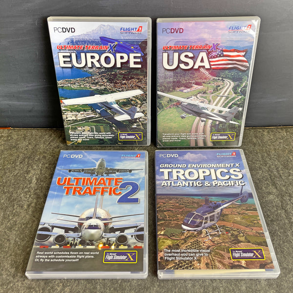 Flight 1 Software terrain and traffic add ons for Flight Simulator X - 4 titles